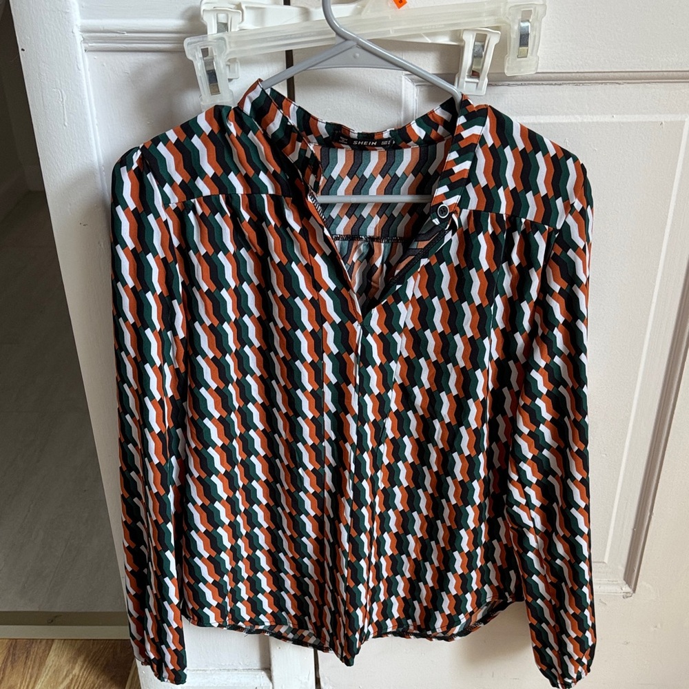 SHEIN Multicolor Zigzag Blouse
